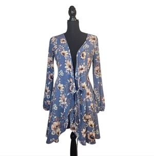 Francesca Mi Ami | Floral Blue Wrap Dress | XS